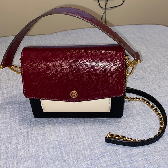 Tory Burch Handbags - Tory Burch Burgundy and Black Crossbody Bag